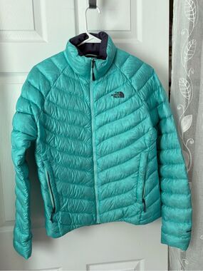 The North Face Womens Sz M 800 Fill Goose Down Puffer Jacket Pertex Chevron